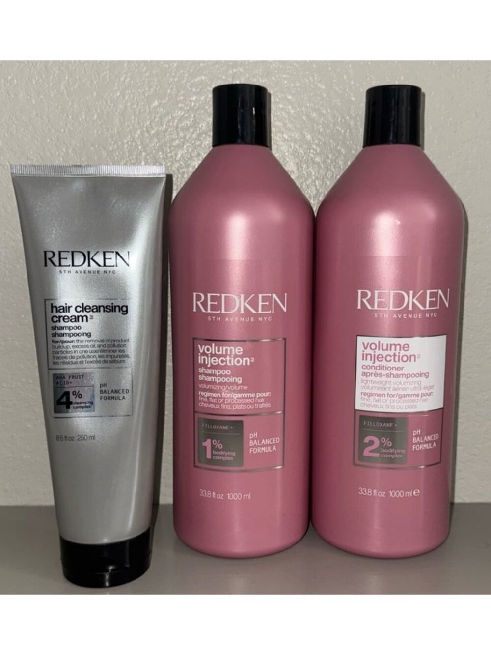 Redken Volume Injection Shampoo Set 33.8oz + Redken Hair Cleansing Cream